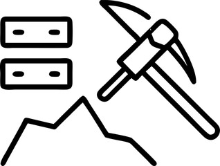 data mining  vector outline icon on white or transparent background