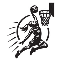 Basketball slamdunk vector illustration 
