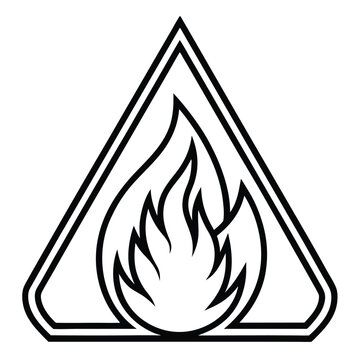 recommend clip art: Flammable Material Warning Icon Design A Vector Illustration Representing Danger Fire Hazard and Safety Precautions with Bold Colors and Clear Symbolism for Industrial Use