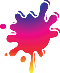 Ink drops and splashes. Blotter spots, liquid paint drip drop splash and ink splatter. Artistic dirty grunge abstract spot vector set.