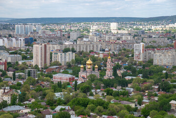 Obraz premium Top view of the city of Saratov