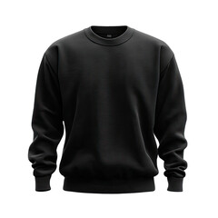 Black crew neck sweatshirt.  A plain, dark gray/black, comfortable, casual, versatile pullover.  Features long sleeves and a relaxed fit