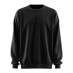 Black oversized sweatshirt.  Features a relaxed fit, crew neckline, and long sleeves.  Made from a soft, comfortable material