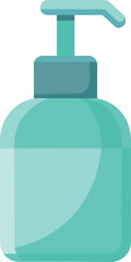 Soap dispenser icon. Transparent bottle with pump for liquid soap. Used for hand washing and hygiene.