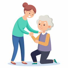 World Elder Abuse Awareness Day Vector - Senior Care, Protection, Compassion, Support Concept