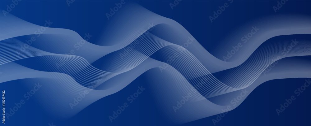 Poster abstract blue background with flowing lines for futuristic concept. dynamic waves. vectors illustrat