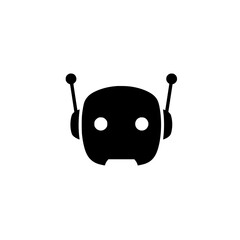 Robot head ai artificial intelligence technology machine learning automation cybernetics future tech icon vector