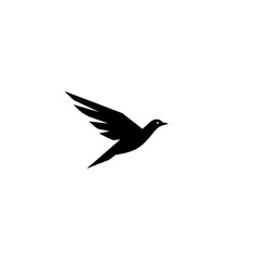 Obraz premium Silhouette bird flying vector illustration animal wildlife nature freedom peaceful avian design graphic art icon