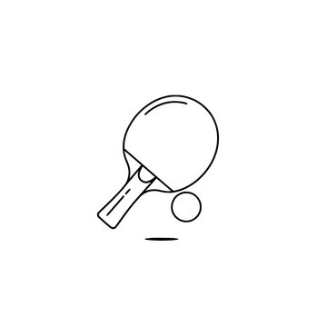recommend clip art: Table tennis racket and ball ping pong sport equipment game paddle outline vector illustration design icon art