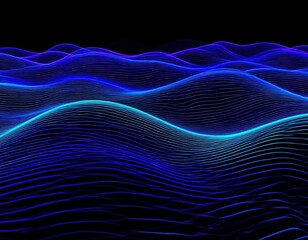Fototapeta premium Glowing lines forming wave patterns like deep-sea currents.