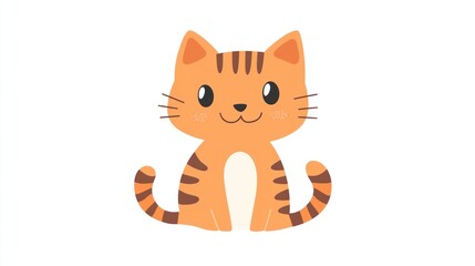 Fototapeta premium Cute orange tabby cartoon cat