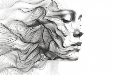 Fototapeta premium astarte.ai: Abstract Line Art Design with Geometric Flow 