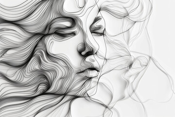 Fototapeta premium astarte.ai: Abstract Line Art Design with Geometric Flow 