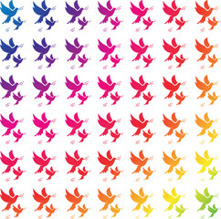 Peace Dove Icon With Leaf Coloring Page