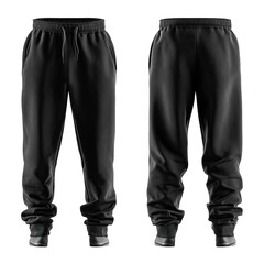 Dark gray drawstring joggers,  relaxed fit.  Front and back views