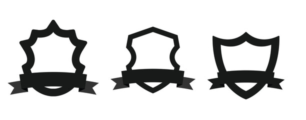 Warranty shield icon set, guarantee certificate symbol vector.