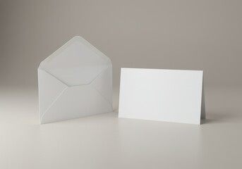 Card mockup white card and envelope stationery