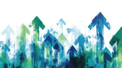 Abstract graphic of upward trending arrows