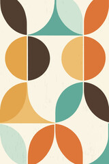 Mid-Century Modern Seamless Geometric Vector Pattern for Background and Presentation Use