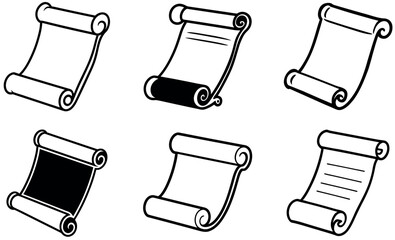 Collection of Vintage-Style Rolled Scrolls