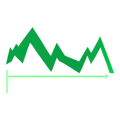 Upward  Chart with Green Arrow &ndash; Stock Market Growth PNG with Transparent Background.