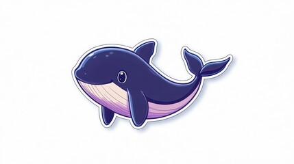 Cute cartoon whale illustration