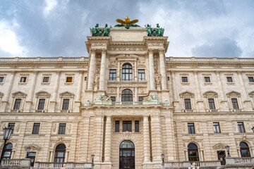 A view of Hofburg Palace in Vienna, Austria, highlighting its grand facade and intricate architectural details, representing the heart of Austria’s imperial history