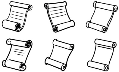 Collection of Vintage-Style Rolled Scrolls