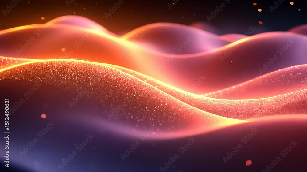 Wall mural abstract golden particle wave motion background perfect for visual effects and presentations