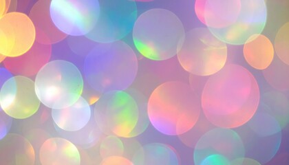 Abstract background of out-of-focus bokeh lights with vibrant pastel colors for a dreamy festive and magical atmosphere perfect for graphic design projects and presentations