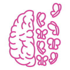 Obraz premium Brain with butterflies stroke