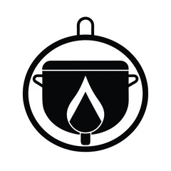 Camp Cooking Pot Holder Icon Vector Illustration