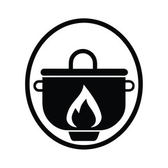 Camp Cooking Pot Holder Icon Vector Illustration
