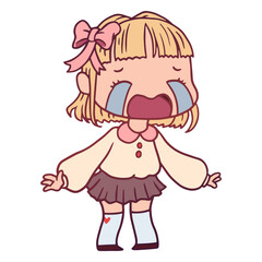Chibi girl with tears on her face