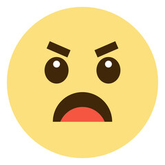 Yellow emoticion with an angry face