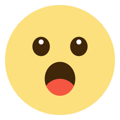Yellow emoticion with an open mouth