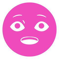 Pink emoticion with a black background