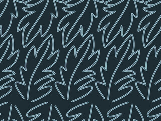 Green minty leaves. Seamless vector pattern for design and decoration. 