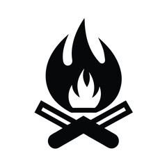 Campfire Grate Tool Icon Vector Illustration