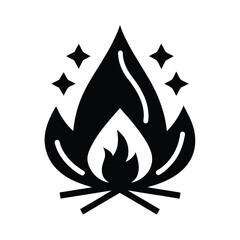 Campfire Spark Guard Icon Vector Illustration