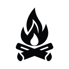Campfire Wood Hook Icon Vector Illustration