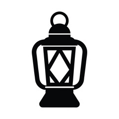 Classic Lantern Glass Icon Vector Illustration