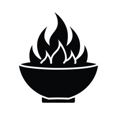 Fire Pit Ash Tray Icon Vector Illustration