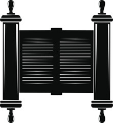 Hebrew Torah Silhouette Vector | Elegant Black Vector Art for Jewish Cultural Illustration