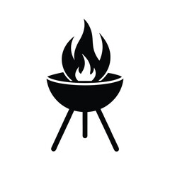 Fire Pit Rod Holder Icon Vector Illustration