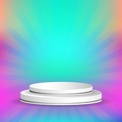 Soft Holographic Mesh Gradient Background with Pedestal Vector