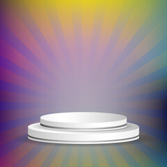 Iridescent Mesh Gradient Background with Product Stand Vector