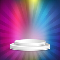 Blended Color Mesh Gradient with Floating Podium Vector