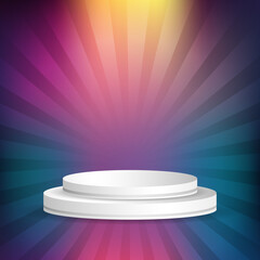 Cool Tone Gradient Mesh Podium for Branding Vector