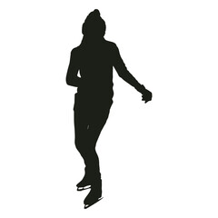 Woman ice skating silhouette ice skating
